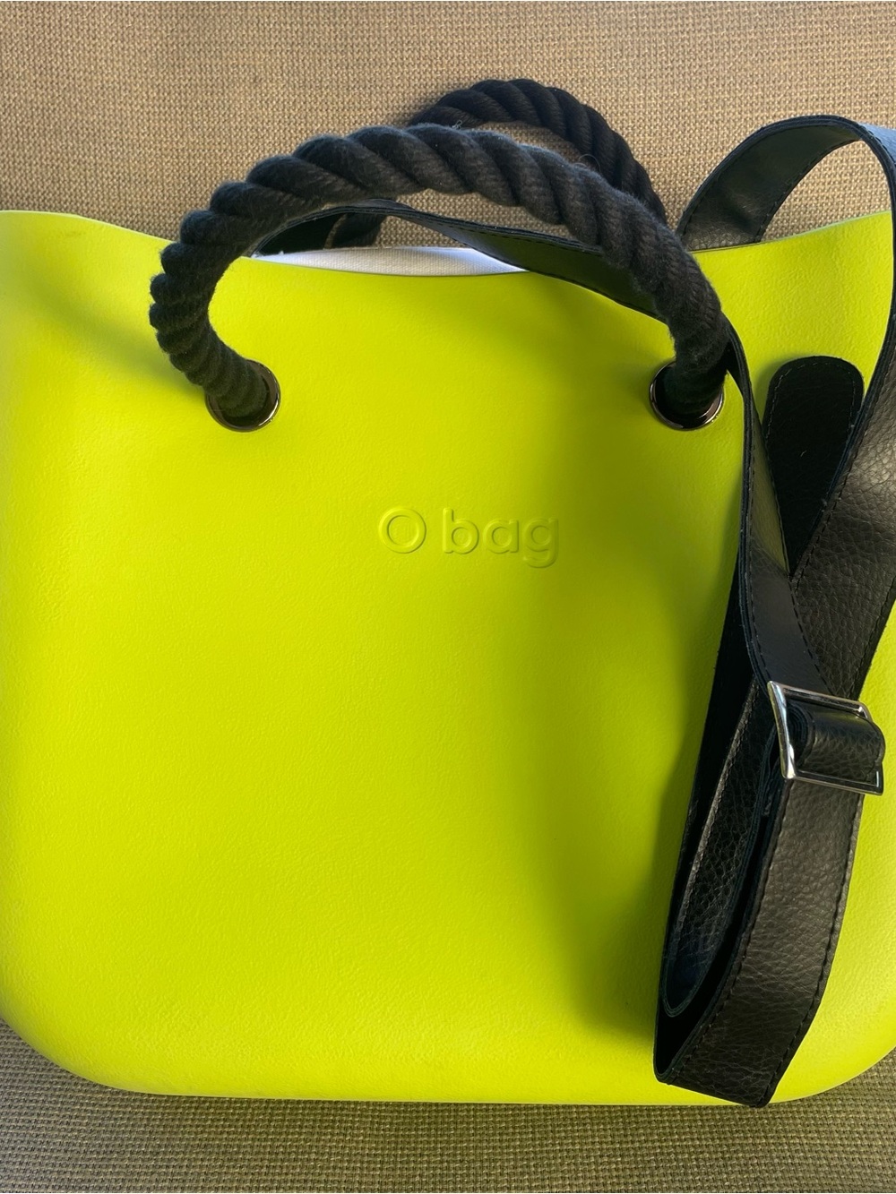 O Bag Classic Italy Interchangeable Tote Bag Canvas Insert & Rope Handles - Picture 4 of 12